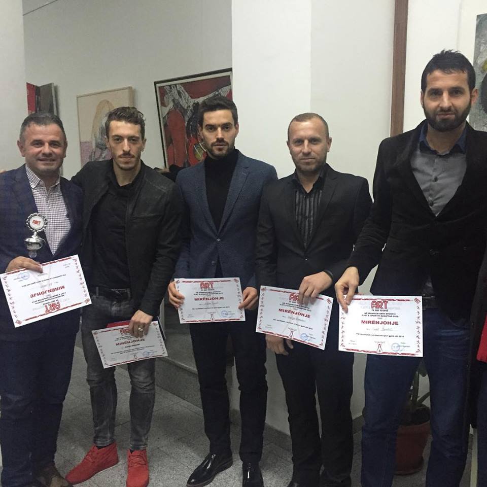 Drejtori i FC Shkupi Visar Ganiu, Agim Ibraimi, Ardian Cuculi, Zekirja Ramadani dhe Suat Zendeli